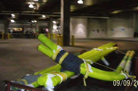 Tennessee Titan's goalposts after sandblasting